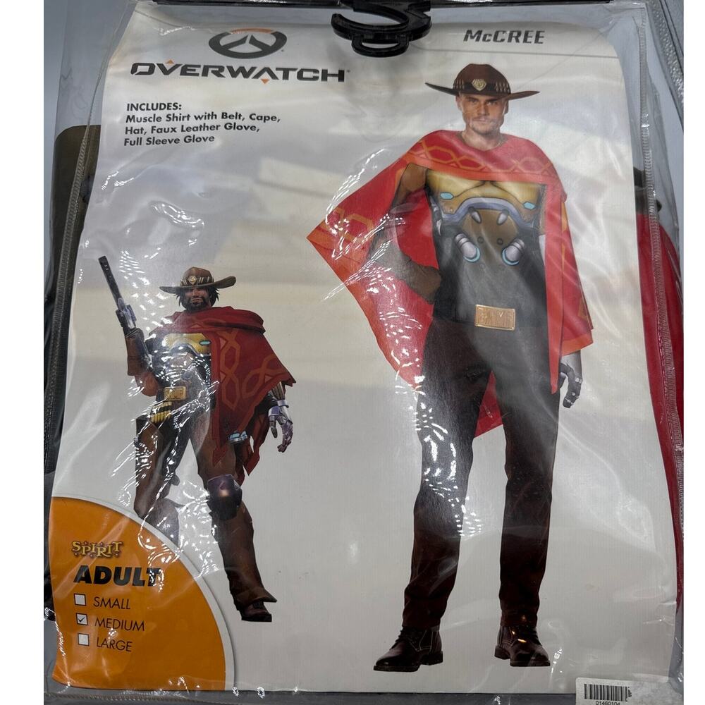 Spirt Halloween Adult M Overwatch McCree Costume Cassidy Muscle Shirt Cosplay